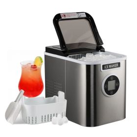 Countertop Ice Maker with 9 Bullet Ice in 7 Mins, Portable Ice Machine with Ice Scoop and Basket , 26.5lbs/24H, Self-Cleaning,Stainless Countertop Ice Maker with 9 Bullet Ice in 7 Mins, Portable Ice Machine with Ice Scoop and Basket , 26.5lbs/24H, Self-Cleaning,Stainless
